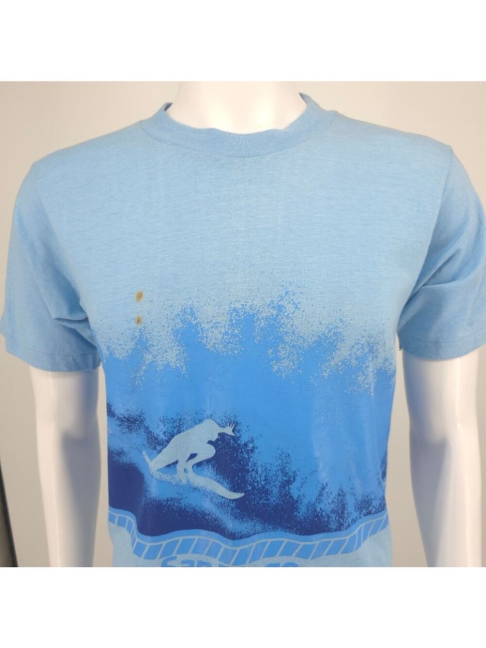 Vintage 1980s Power-T Hogenson San Diego Wrap Around Surf Graphic T-Shirt (S/M) - Picture 2 of 13